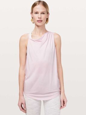 Lululemon Dare to Drop Light Pink Draped Neck Sleeveless Women's Tank Top 2